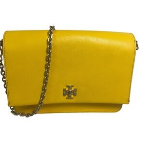 Tory Burch Yellow Leather Crossbody | Gold Chain Strap